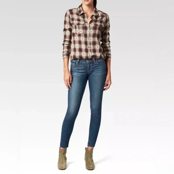 Paige Large Mya Plaid Shirt Button Down Long Sleeve Western - Picture 2 of 10